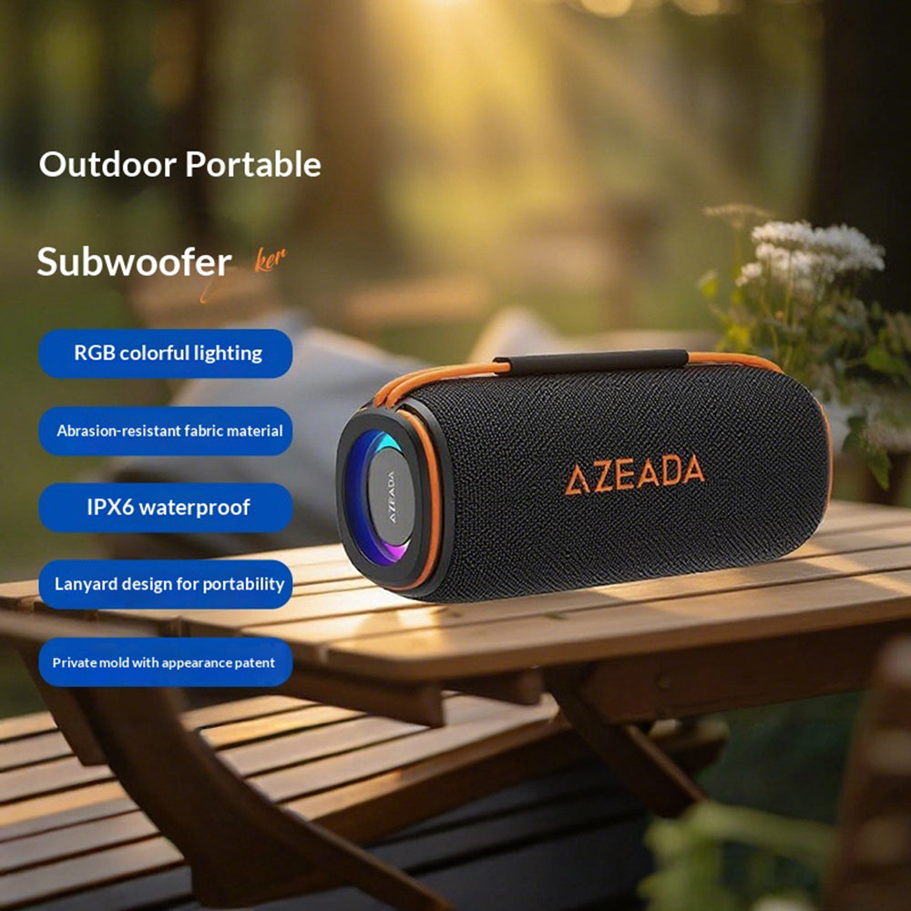 AZEADA AZ-S06 IPX6 Waterproof 30W Portable Bluetooth-compatible Speaker Outdoor Subwoofer with RGB Light