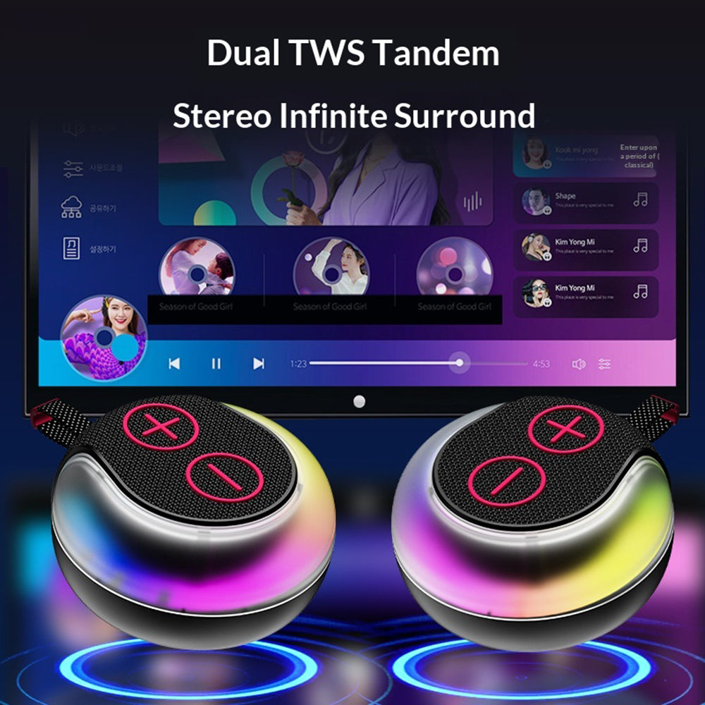 AZEADA S12 IPX5 Waterproof 7W Portable Bluetooth-compatible Speaker RGB Light Outdoor Wireless Subwoofer for Travel