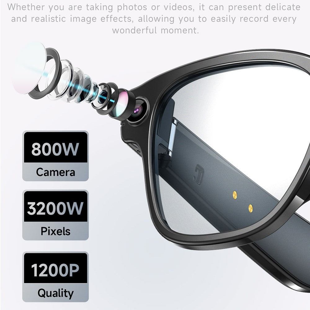 L801 AI Smart Glasses 8MP Camera Video Recording Music Playback Voice Call Translation Eyeglasses