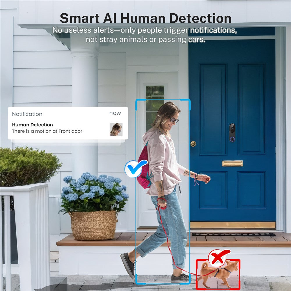 M52 HD Night Vision Wireless Smart Video Doorbell Two Way Audio PIR Motion Detection WiFi Door Bell