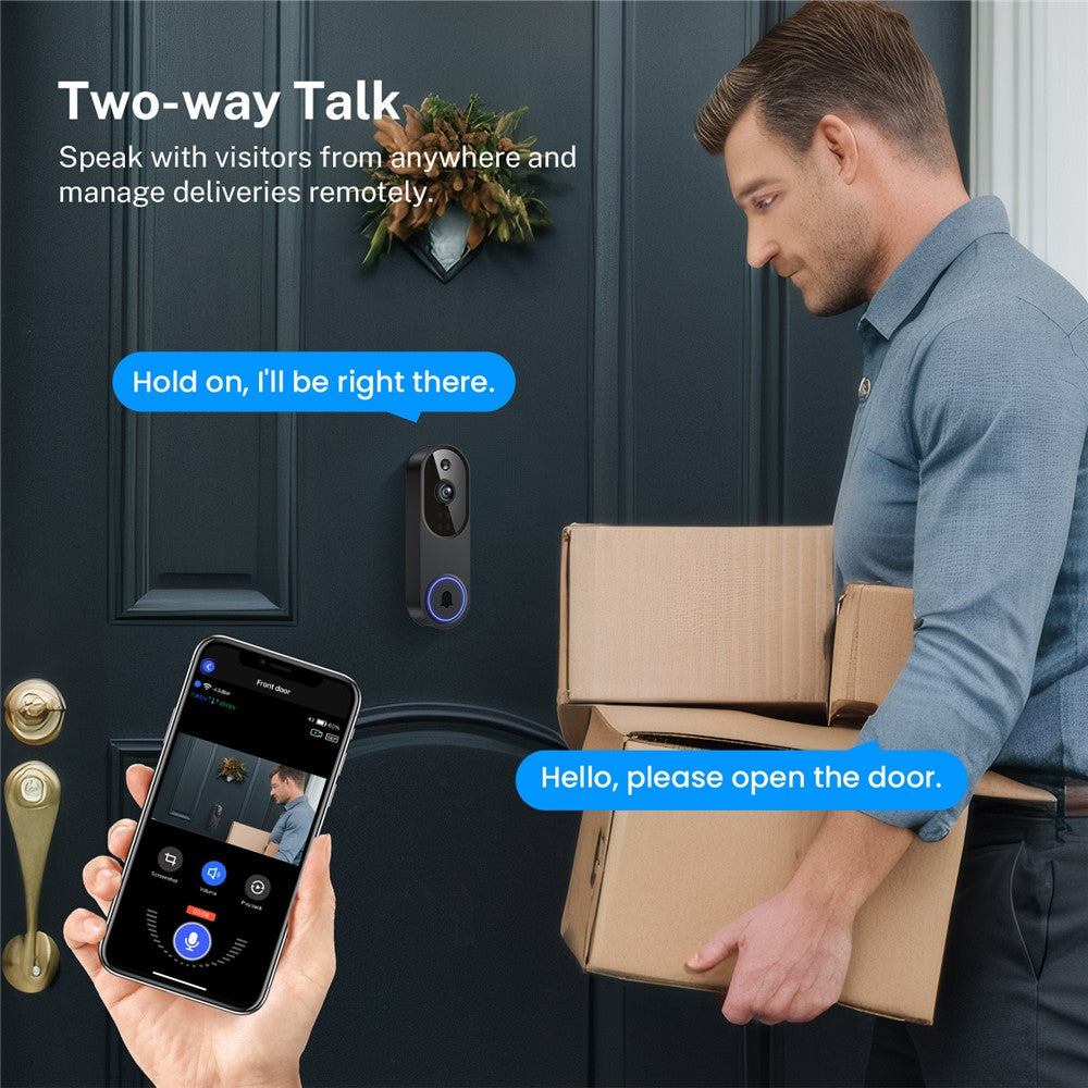 M52 HD Night Vision Wireless Smart Video Doorbell Two Way Audio PIR Motion Detection WiFi Door Bell