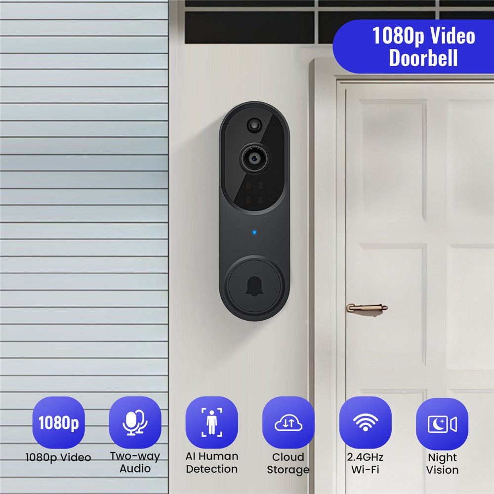 M52 HD Night Vision Wireless Smart Video Doorbell Two Way Audio PIR Motion Detection WiFi Door Bell