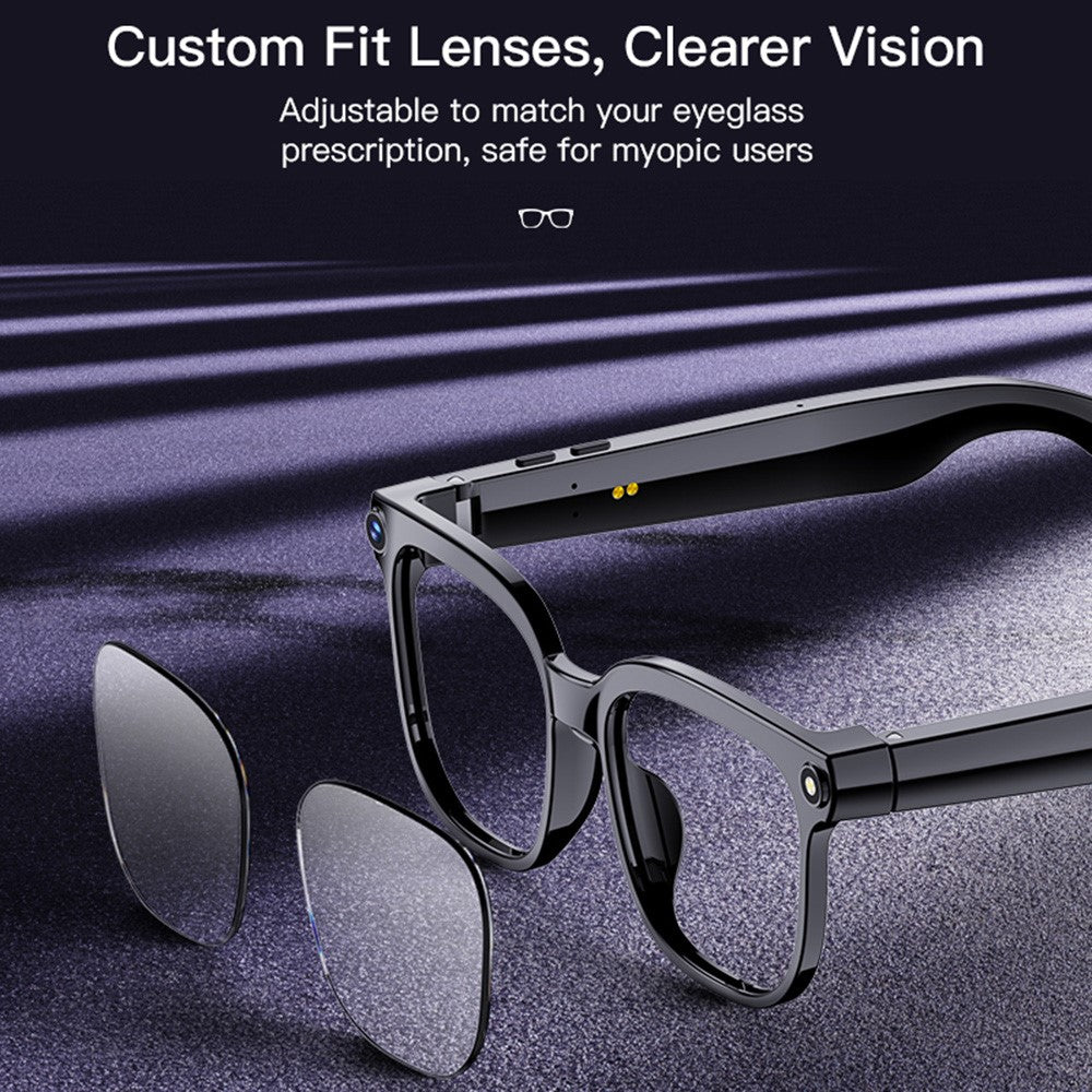 M02S AI Translation Smart Glasses with Camera IP65 Waterproof Video Recording Music Eyeglasses