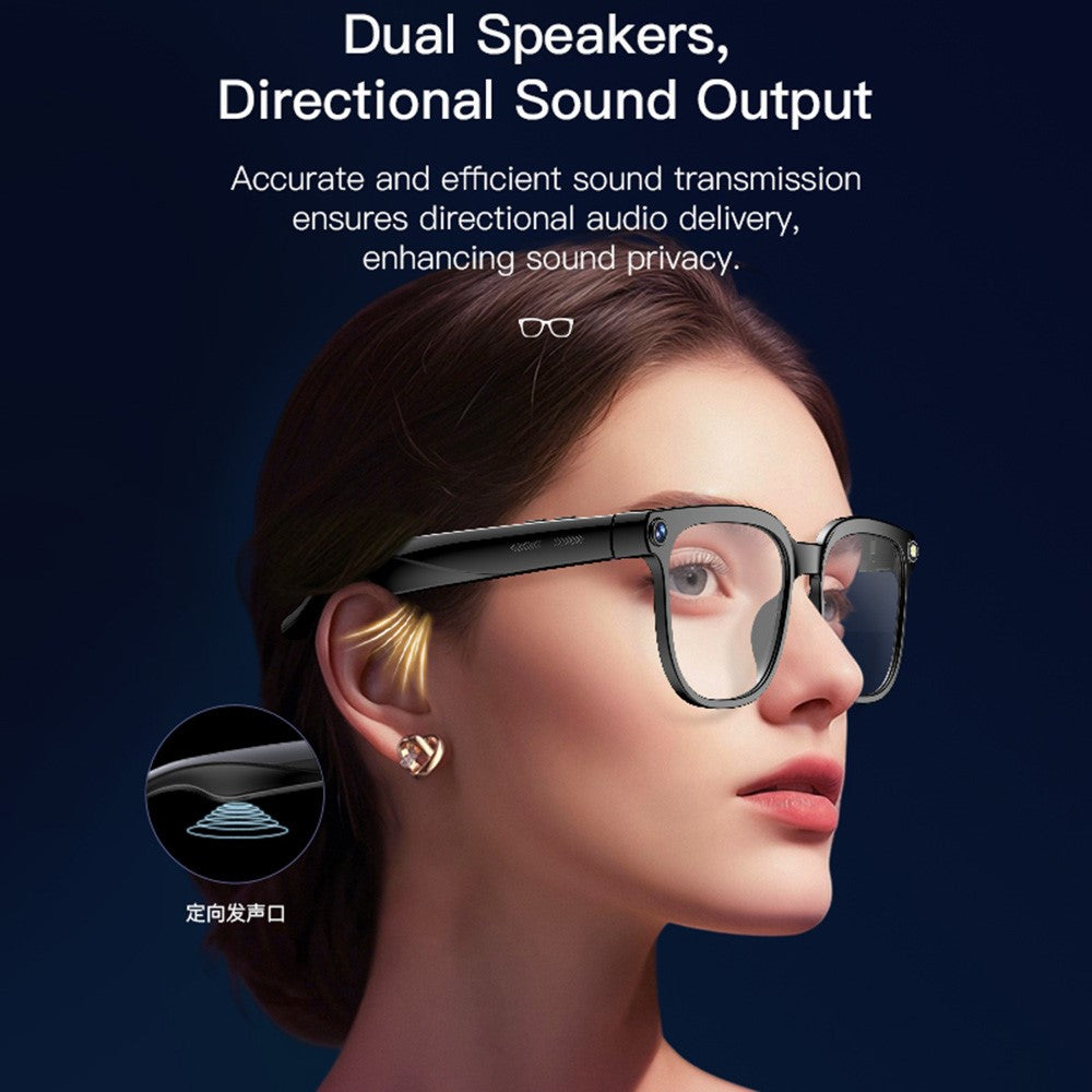 M02S AI Translation Smart Glasses with Camera IP65 Waterproof Video Recording Music Eyeglasses