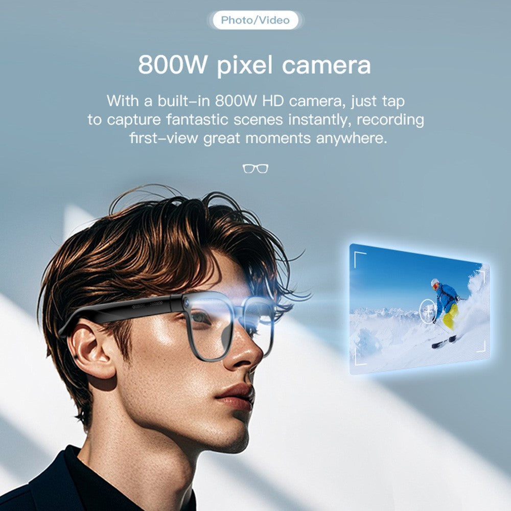 M02S AI Translation Smart Glasses with Camera IP65 Waterproof Video Recording Music Eyeglasses