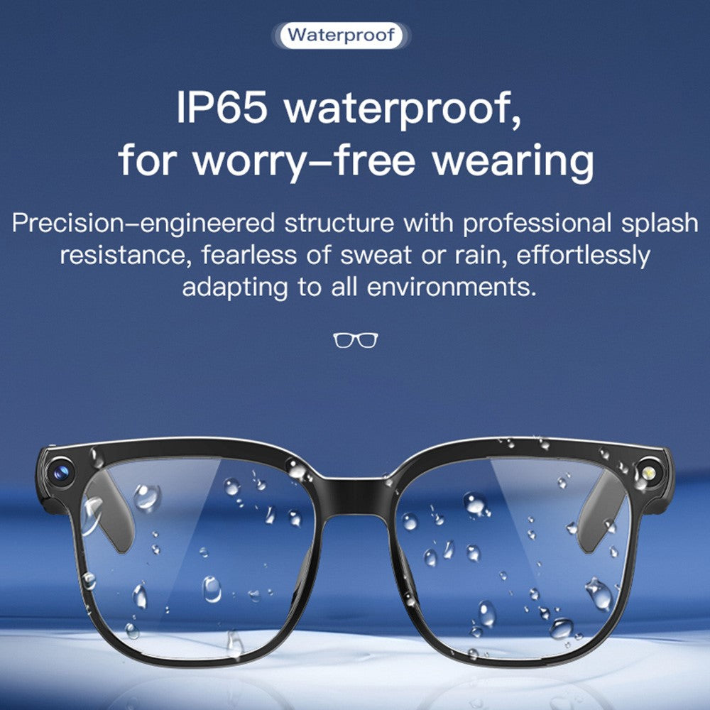 M02S AI Translation Smart Glasses with Camera IP65 Waterproof Video Recording Music Eyeglasses