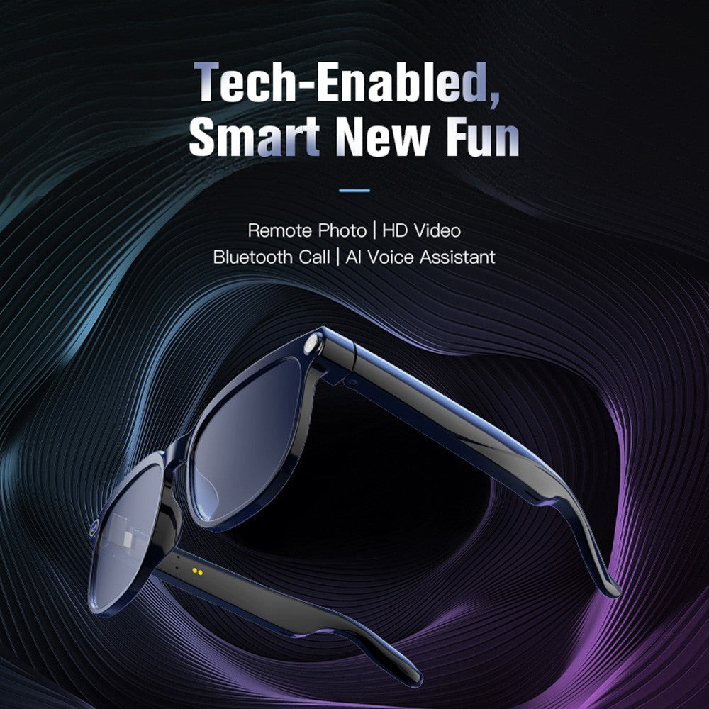 M02S AI Translation Smart Glasses with Camera IP65 Waterproof Video Recording Music Eyeglasses