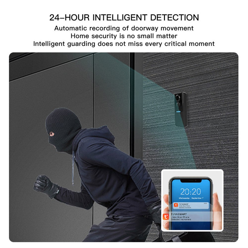 WF015D-013D PIR Motion Detection 720P HD Smart Video Doorbell Tuya APP Two Way Audio Wireless Doorbell Camera