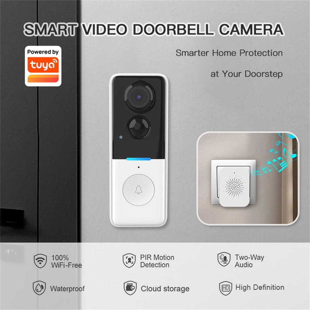WF015D-013D PIR Motion Detection 720P HD Smart Video Doorbell Tuya APP Two Way Audio Wireless Doorbell Camera