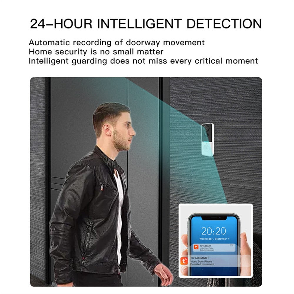 WF015D-013D PIR Motion Detection 720P HD Smart Video Doorbell Tuya APP Two Way Audio Wireless Doorbell Camera