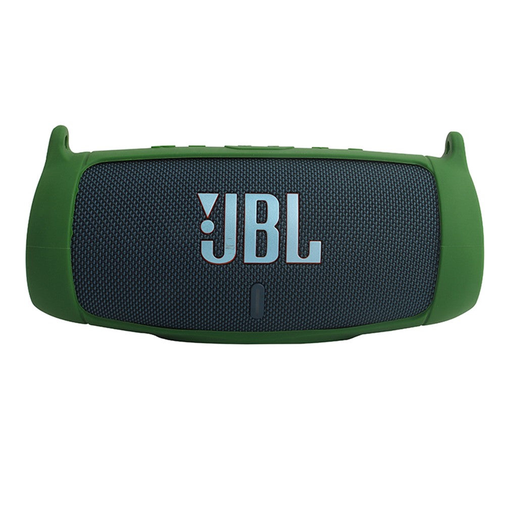 For JBL Charge 5 Silicone Carrying Case Bluetooth-compatible Speaker Anti-drop Protective Cover with Shoulder Strap and Carabiner