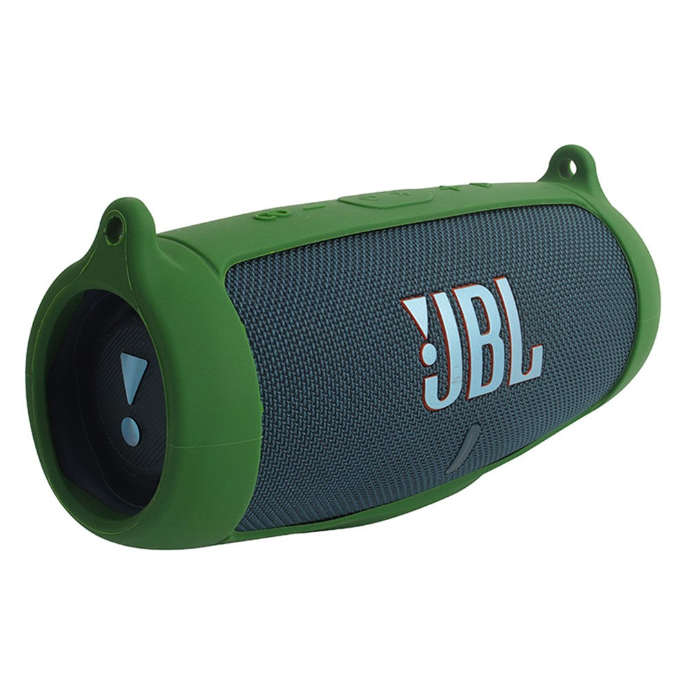For JBL Charge 5 Silicone Carrying Case Bluetooth-compatible Speaker Anti-drop Protective Cover with Shoulder Strap and Carabiner