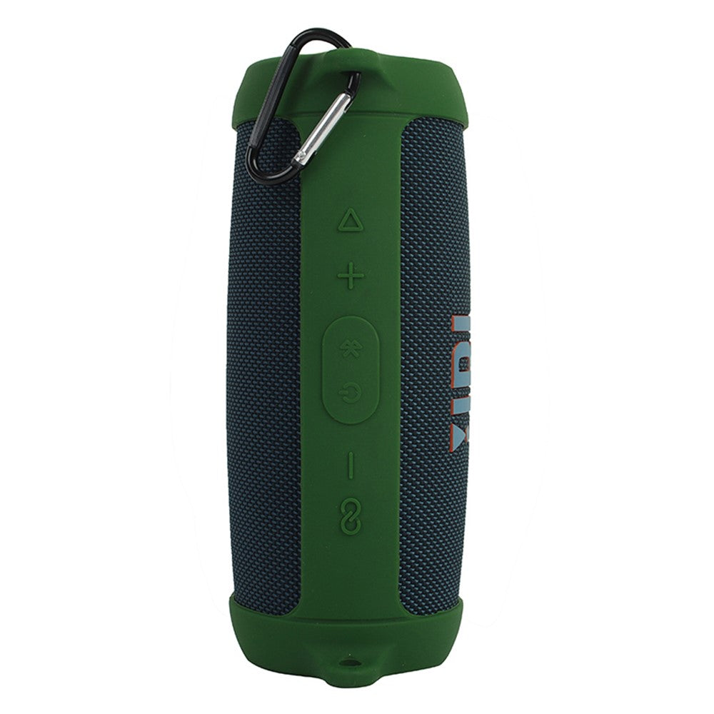 For JBL Charge 5 Silicone Carrying Case Bluetooth-compatible Speaker Anti-drop Protective Cover with Shoulder Strap and Carabiner