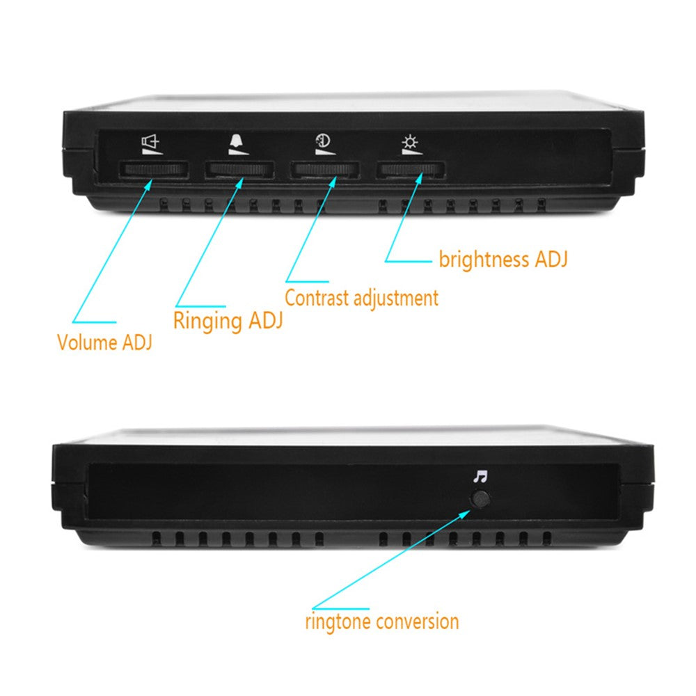 806FG11 7-inch Monitor Smart Electronic Video Viewer Door Bell Night Vision Camera Doorbell, EU Plug