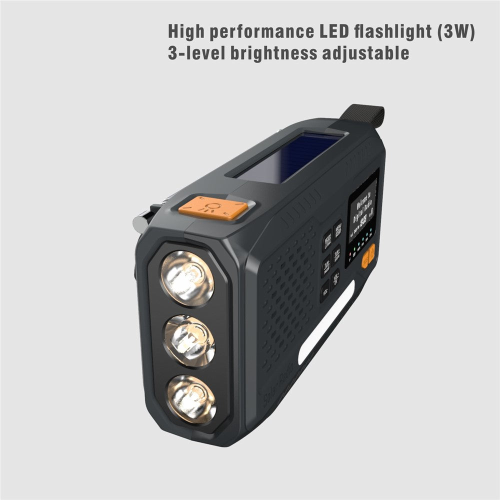 WR-6B Outdoor DAB Radio Speaker Power Bank Solar Powered Hand Crank Emergency Radio