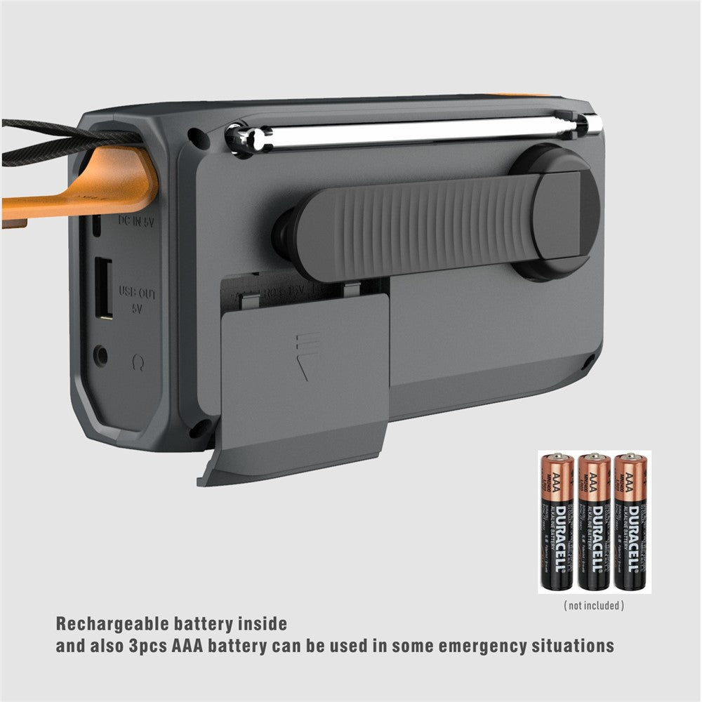 WR-6B Outdoor DAB Radio Speaker Power Bank Solar Powered Hand Crank Emergency Radio