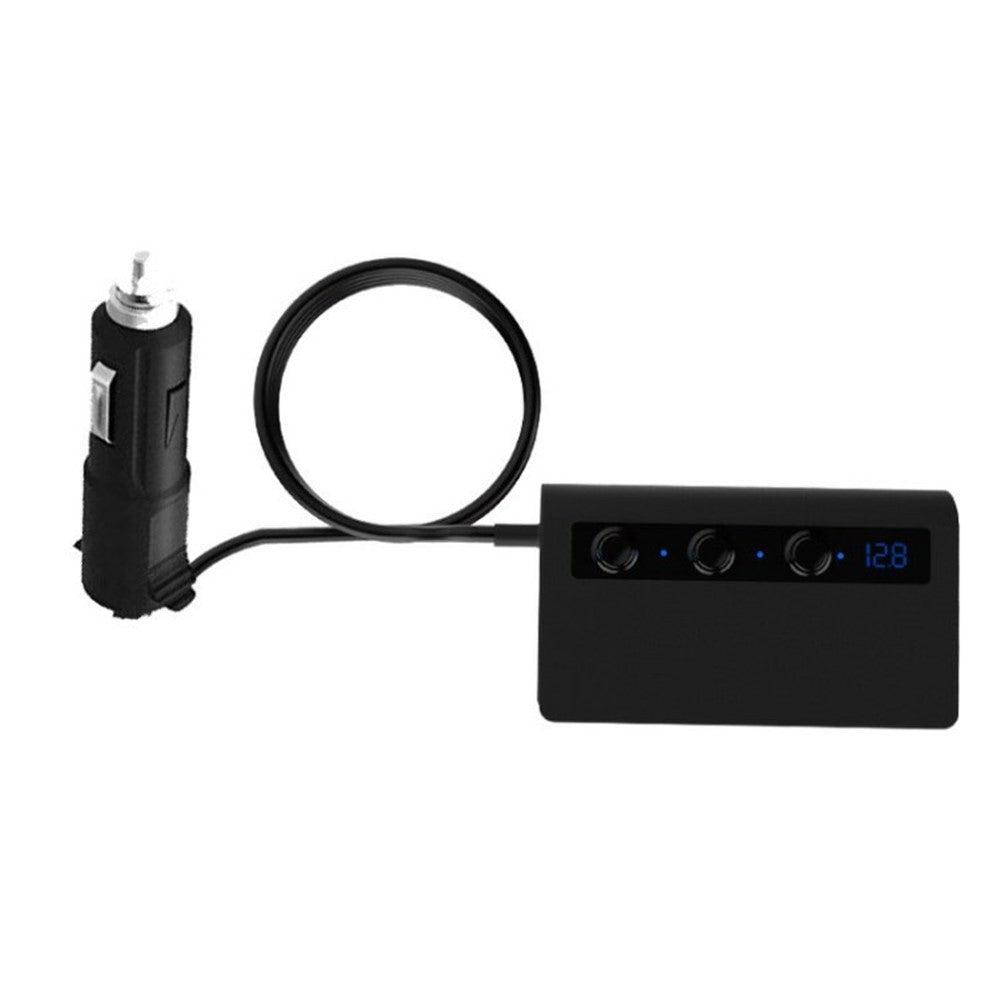 180W Car Charger 3 Cigarette Lighter Sockets 4 USB Ports QC3.0 Phone Fast Charging Adapter