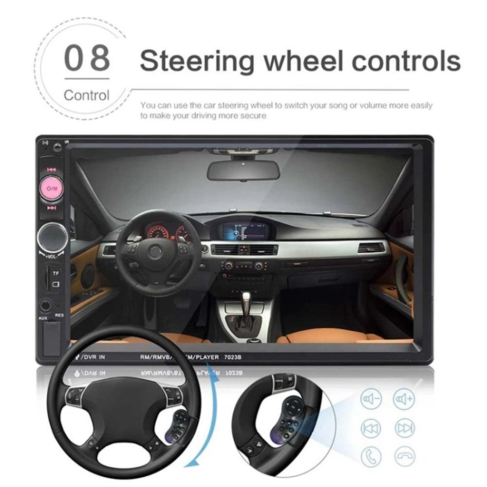 F7023C 2 Din 7 Inch Touch Screen Car Player FM Radio Bluetooth-compatible Stereo Auto MP5 Player