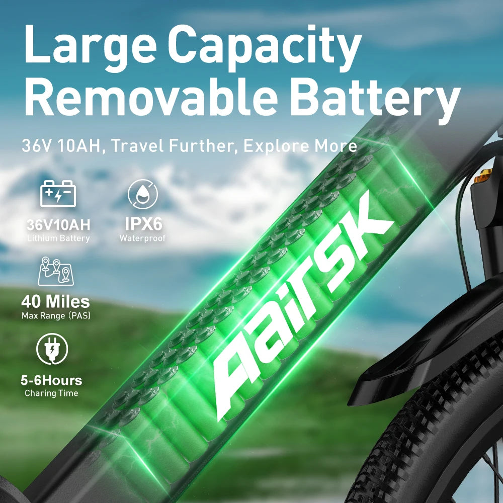 Aairsk US Electric Elektro Bike Ebike Electric Bike 24 26 Inch Ebike 400w 36v E-bike Ebike MTB Bike Electric Bicycle for Adults