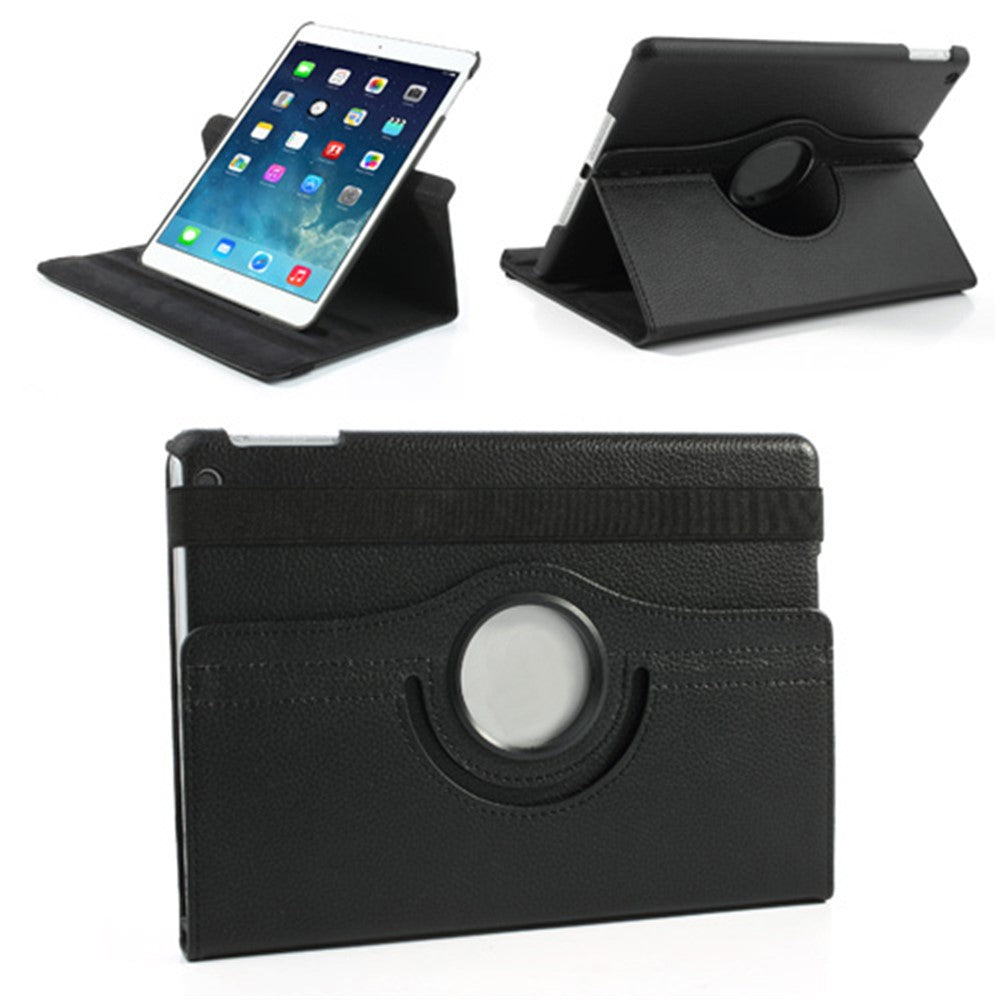 360 Degree Rotating Litchi Leather Folio Case for iPad Air (2013) Tablet Case Accessory