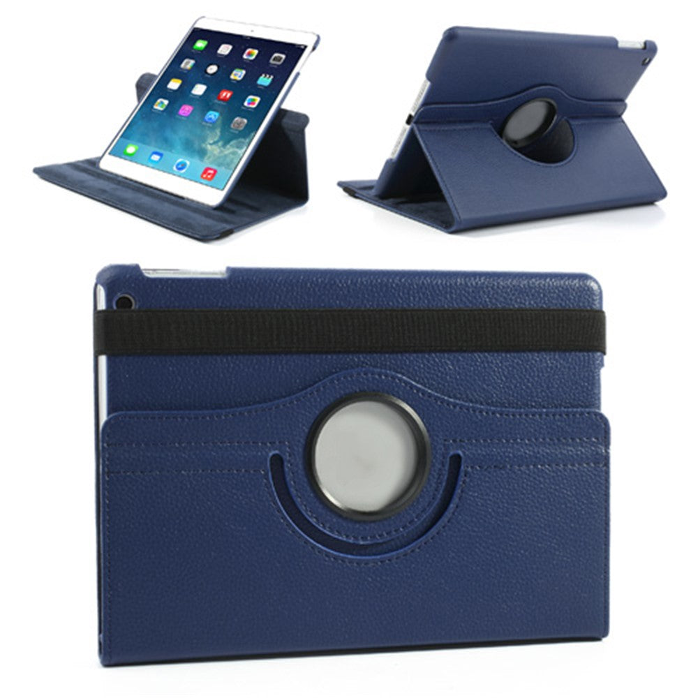360 Degree Rotating Litchi Leather Folio Case for iPad Air (2013) Tablet Case Accessory