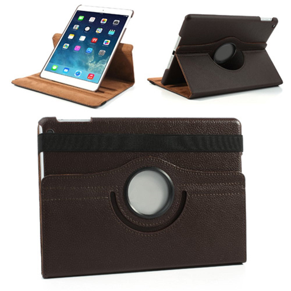360 Degree Rotating Litchi Leather Folio Case for iPad Air (2013) Tablet Case Accessory