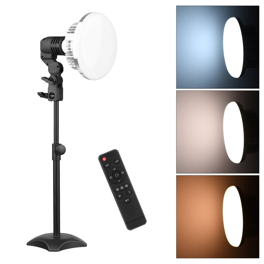 Tabletop Photography LED Lighting Kit with Durable 150W Light Bulb Dimmable 3200K-5500K + E27 Lamp Socket + Desktop Stand + Remote Control for Home Studio Photography