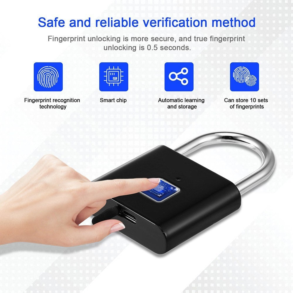 Smart Fingerprint Padlock Small Size Padlock Cabinet Fingerprint Lock Mini Fingerprint Lock